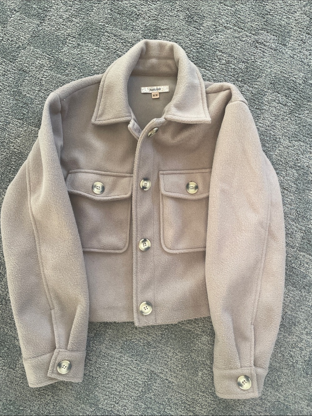 Harlow Taupe Cropped Teddy Jacket